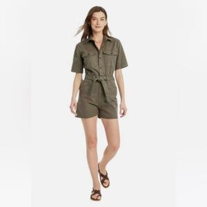 Olive Green Short Sleeve Romper NWT Size 2